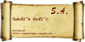 Sebők Azár névjegykártya